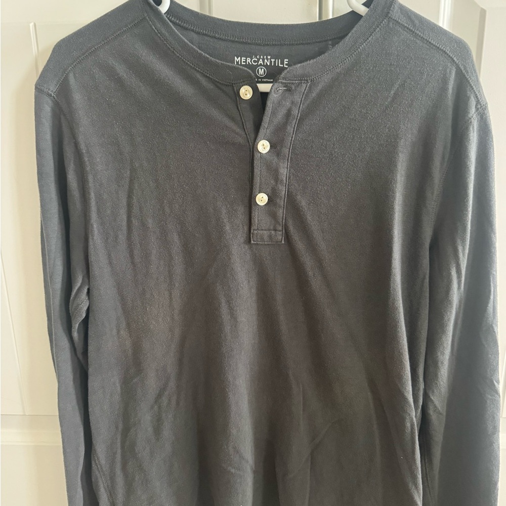 J. Crew Dark Gray Long Sleeve Henley